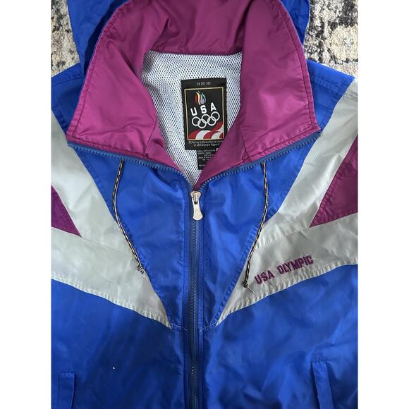 Vintage 90s Olympics USA Windbreaker Full Zip Jacket Retro Sports Size S - Picture 4 of 11